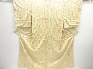 菊青海波模様付け下げ小紋着物